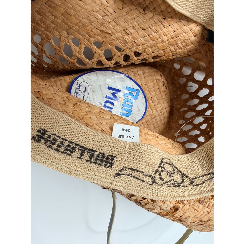 Run A Muck Straw Cowboy Hat L/XL Western Raffia Beach Sun Hat Chin Strap - Picture 5 of 14